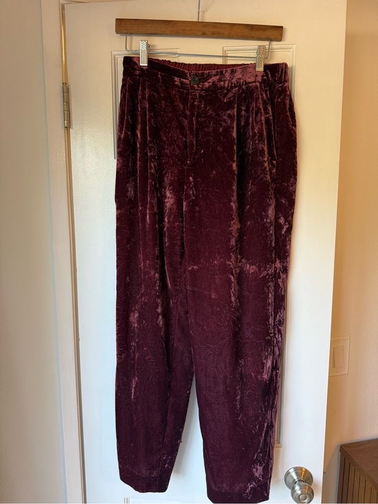 Madewell Pants - Madewell Velvet Relaxed Trousers in Deep Burgundy